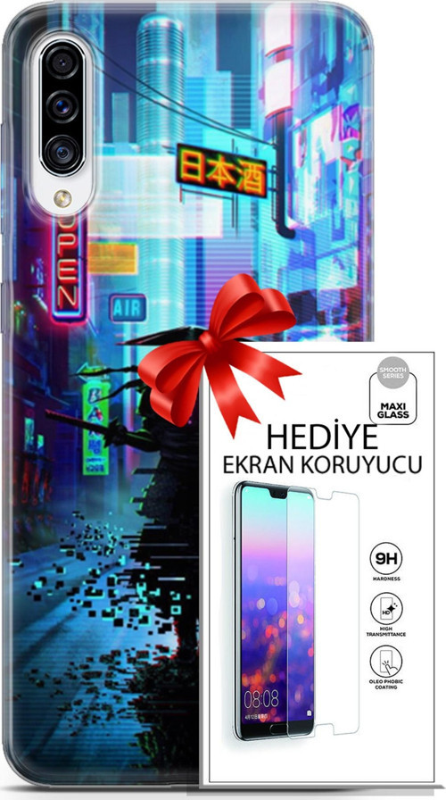 Samsung Galaxy A70S Kılıf Orijinal Seri Cyberpunk 29 Open Leke Tutmaz Kapak + Ekran Koruyucu
