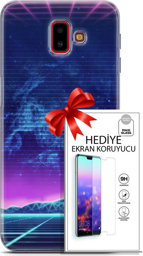 Samsung Galaxy J6 Plus Kılıf Orijinal Seri Cyberpunk 30 Neon Game Kenarları Şeffaf Kapak Ve Ekran Koruyucu