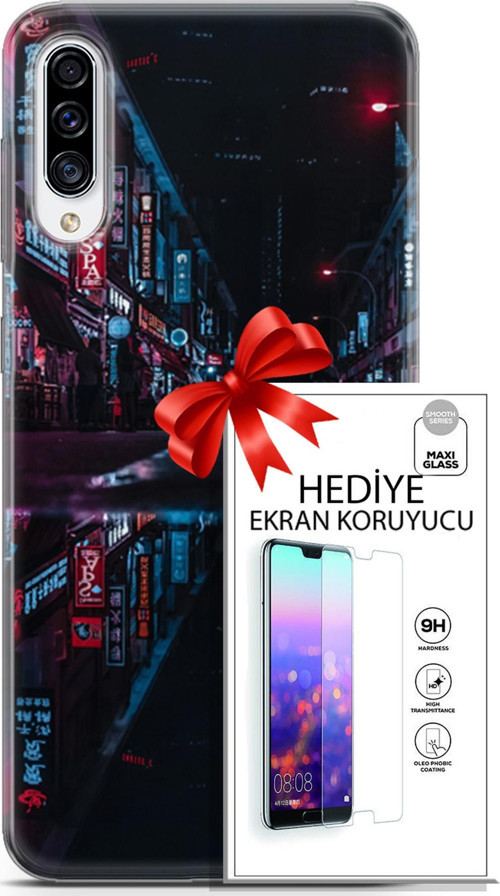 Samsung Galaxy A70S Kılıf Orijinal Seri Cyberpunk 24 Spa Darbe Emici Kılıf + Ekran Koruyucu