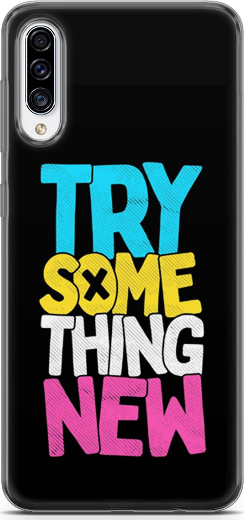 Samsung Galaxy A70S Kılıf Orijinal Seri Typo 01 Try Some Thing New Telefon Kılıfı
