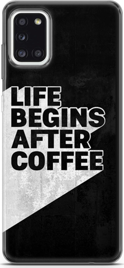 Samsung Galaxy A31 Kılıf Orijinal Seri Typo 02 Life Begins After Coffee Kapak