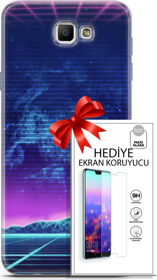 Samsung Galaxy J7 Prime Kılıf Orijinal Seri Cyberpunk 30 Neon Game Kenarları Şeffaf Kapak Ve Ekran Koruyucu