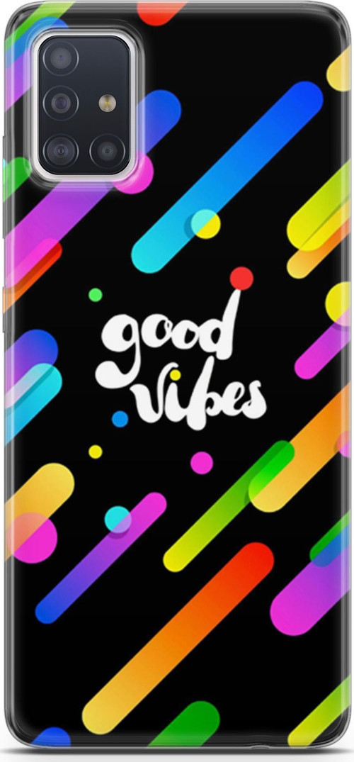 Samsung Galaxy A71 Kılıf Orijinal Seri Typo 27 Good Vibes Lazer Kesim Silikon