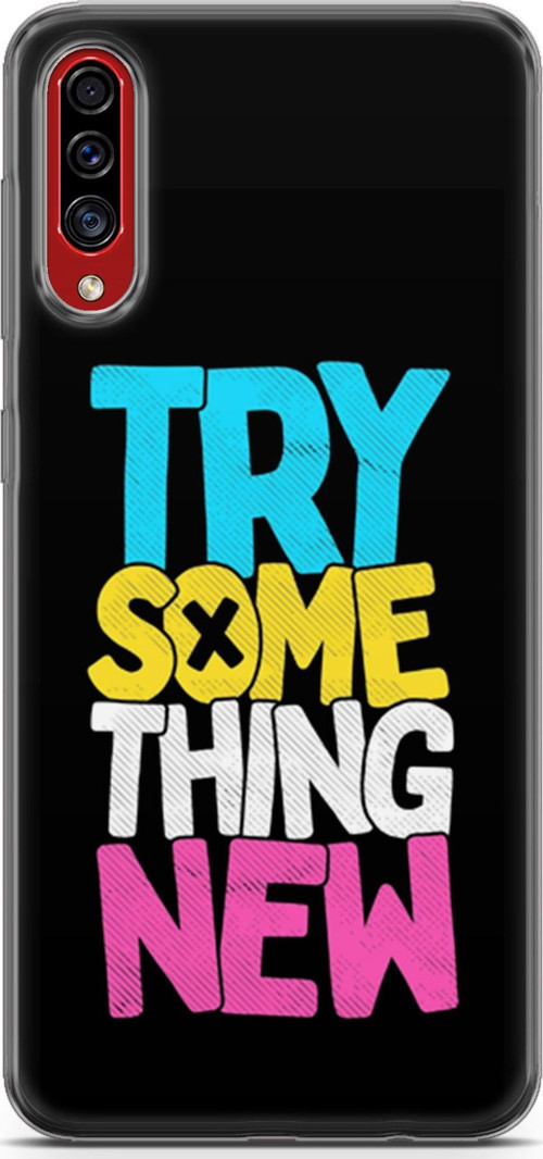 Samsung Galaxy A50S Kılıf Orijinal Seri Typo 01 Try Some Thing New Telefon Kılıfı