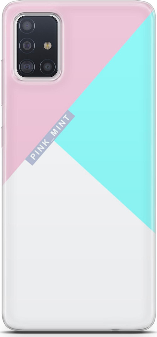 Samsung Galaxy A71 Kılıf Orijinal Seri Typo 08 Pink Mint Baskılı Kılıf