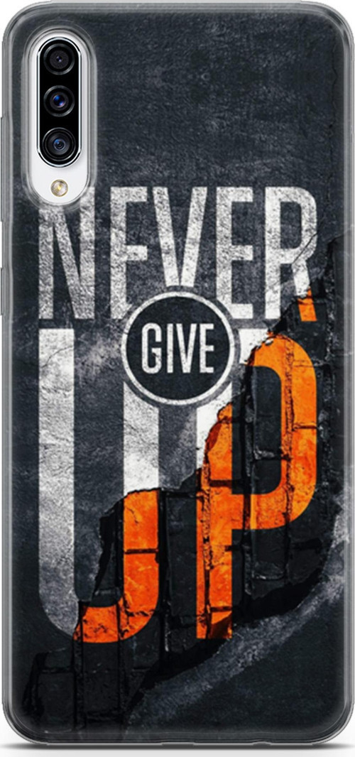 Samsung Galaxy A70S Kılıf Orijinal Seri Typo 29 Never Give Up Leke Tutmaz Kapak