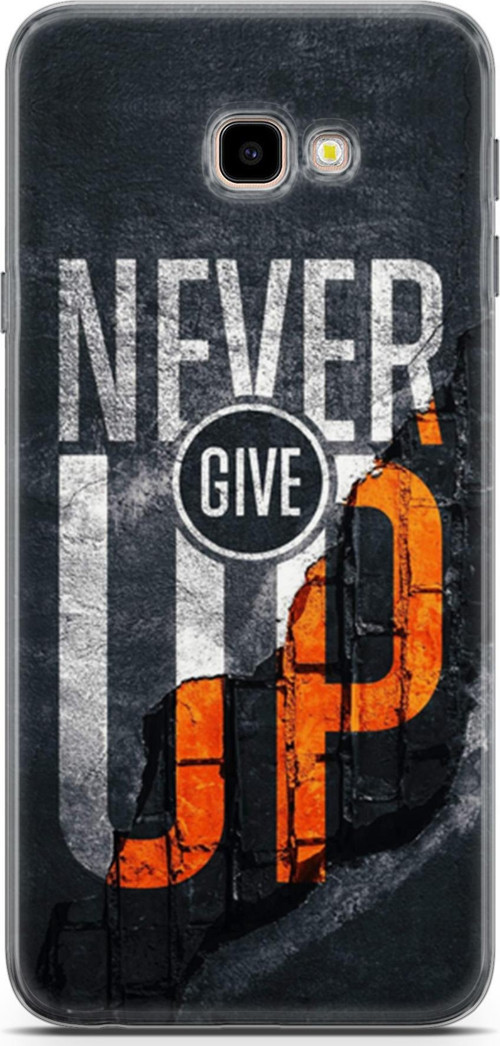 Samsung Galaxy J4 Plus Kılıf Orijinal Seri Typo 29 Never Give Up Leke Tutmaz Kapak