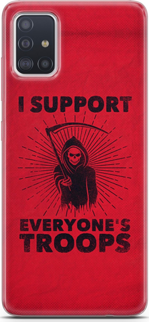 Samsung Galaxy A71 Kılıf Orijinal Seri Typo 11 I Support Everyone'S Troops 4K Baskılı Kılıf