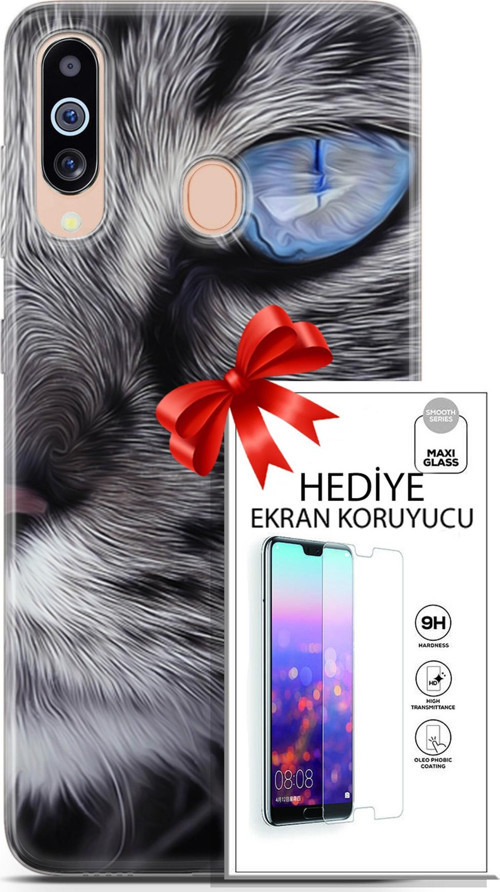 Samsung Galaxy M40 Kılıf Orijinal Seri Scotish-British 30 Norveç Orman Kedisi Kenarları Şeffaf Kapak