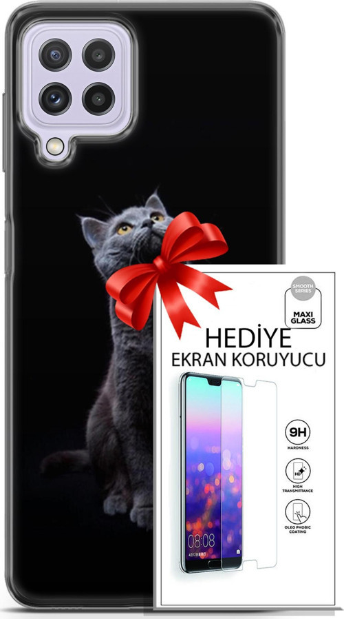 Samsung Galaxy M32 Kılıf Orijinal Seri Scotish-British 21 British Shorthair Portre Darbe Önleyici Kapak
