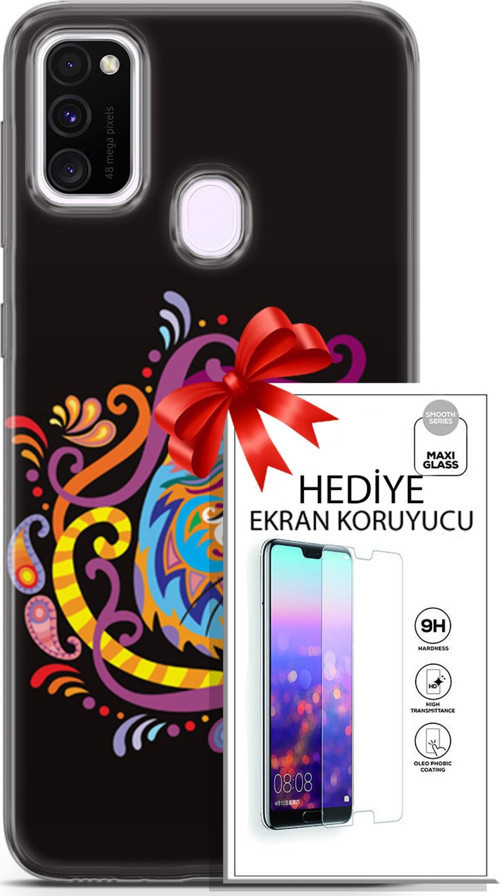 Samsung Galaxy M21 Kılıf Orijinal Seri Scotish-British 02 Yerel Kedi Kapak Ve Ekran Koruyucu
