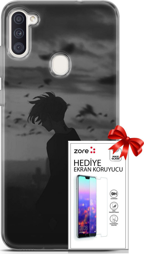 Samsung Galaxy M11 Kılıf Orijinal Seri Supers 26 Gambar Anime Soft Kapak + Ekran Koruyucu