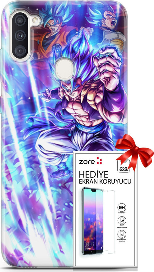 Samsung Galaxy M11 Kılıf Orijinal Seri Supers 17 Dragon Gogeta Anime Yumuşak Kılıf + Ekran Koruyucu