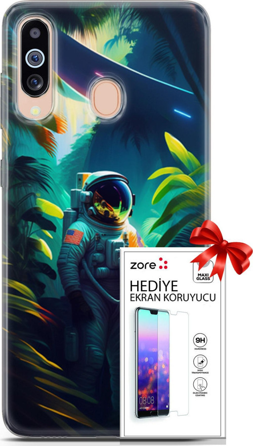 Samsung Galaxy M40 Kılıf Orijinal Seri Supers 10 Astronot Full Hd Kılıf + Ekran Koruyucu