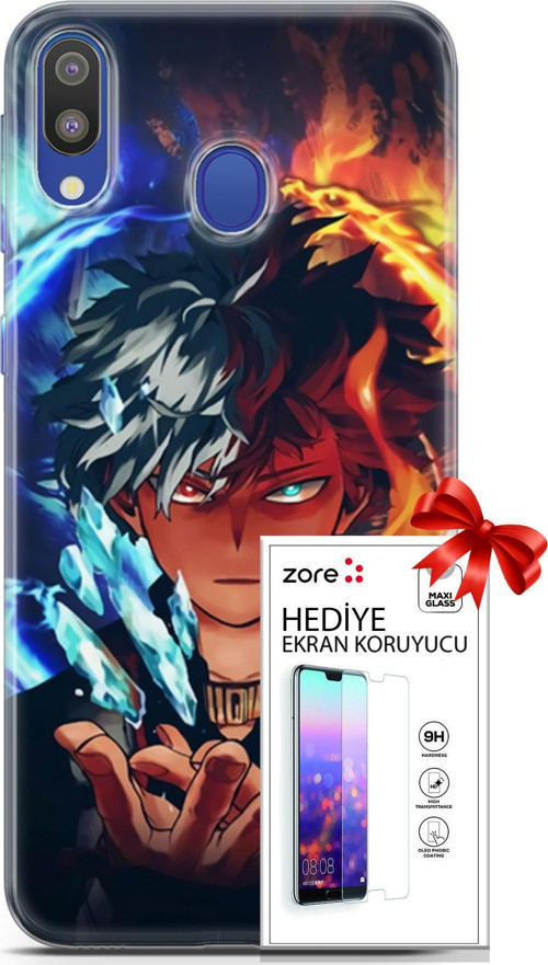 Samsung Galaxy M20 Kılıf Orijinal Seri Supers 13 Todoraki Anime Case Kapak Ekran Koruyucu