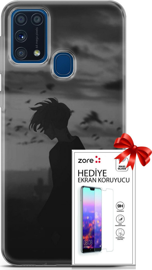 Samsung Galaxy M31 Kılıf Orijinal Seri Supers 26 Gambar Anime Soft Kapak + Ekran Koruyucu