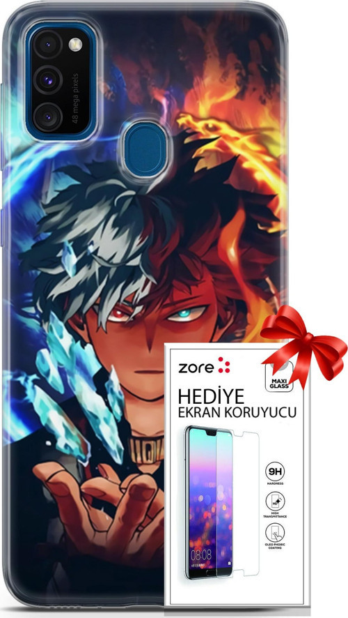 Samsung Galaxy M30S Kılıf Orijinal Seri Supers 13 Todoraki Anime Case Kapak Ekran Koruyucu