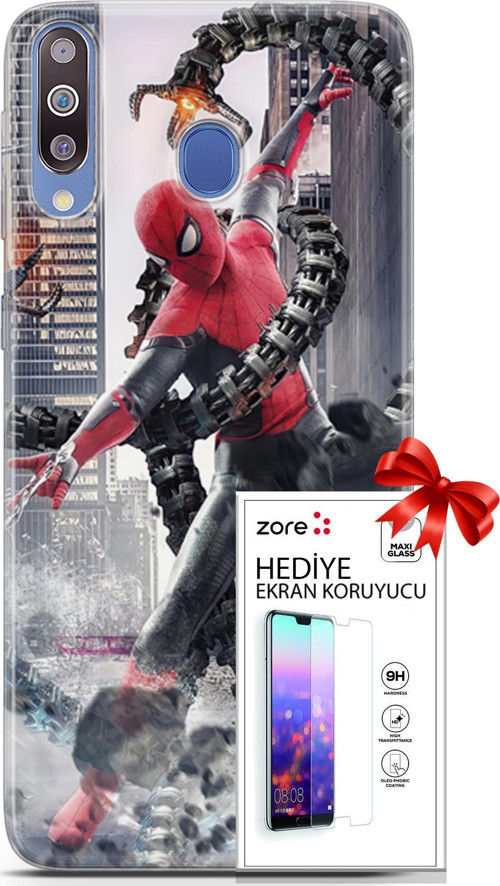 Samsung Galaxy M30 Kılıf Orijinal Seri Supers 25 No Way Home Soyulmayan Kılıf + Ekran Koruyucu Full
