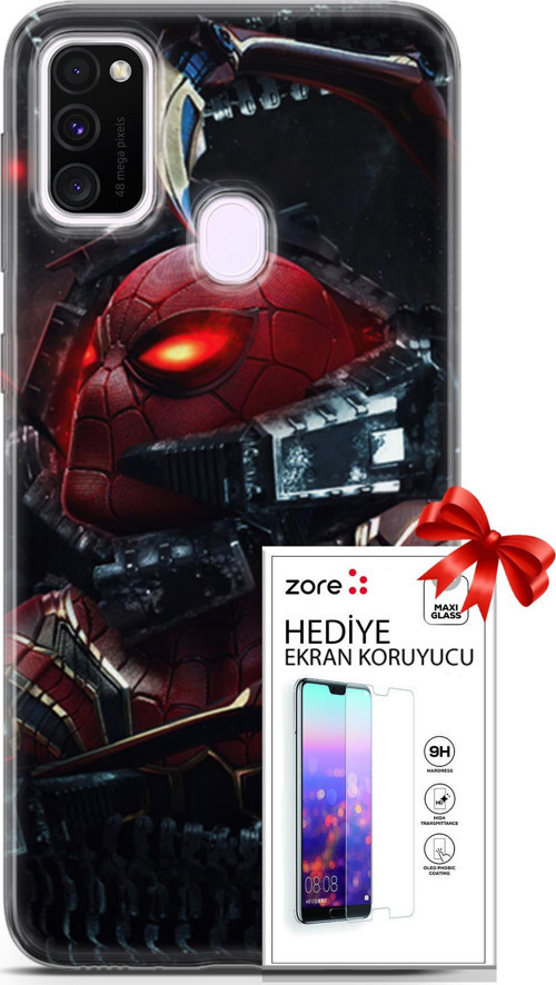 Samsung Galaxy M21 Kılıf Orijinal Seri Supers 20 Doctor Octopus Renkli Kılıf Ekran Koruyucu