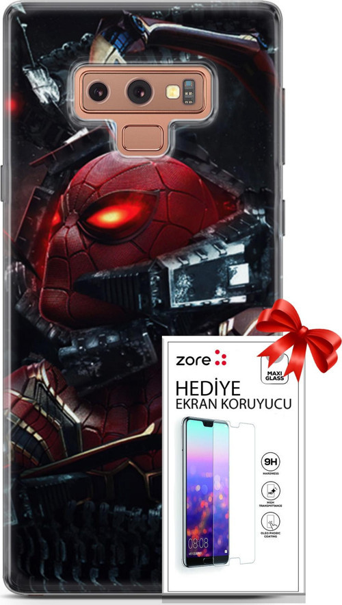 Samsung Galaxy Note 9 Kılıf Orijinal Seri Supers 20 Doctor Octopus Renkli Kılıf Ekran Koruyucu