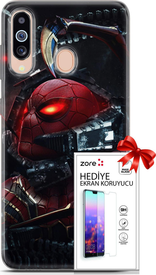 Samsung Galaxy M40 Kılıf Orijinal Seri Supers 29 Dr Octopus Leke Tutmaz Kapak + Ekran Koruyucu