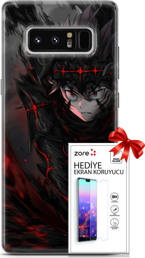 Samsung Galaxy Note 8 Kılıf Orijinal Seri Supers 14 Asta Devil Anime Cover Kılıf + Ön Ekran Koruyucu