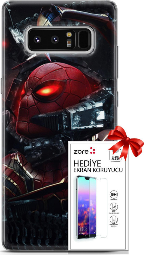 Samsung Galaxy Note 8 Kılıf Orijinal Seri Supers 20 Doctor Octopus Renkli Kılıf Ekran Koruyucu