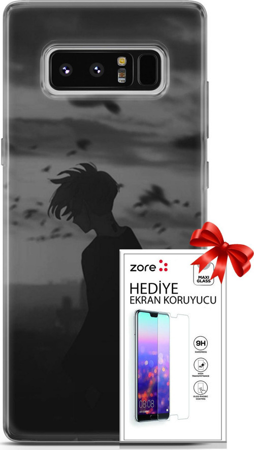 Samsung Galaxy Note 8 Kılıf Orijinal Seri Supers 26 Gambar Anime Soft Kapak + Ekran Koruyucu