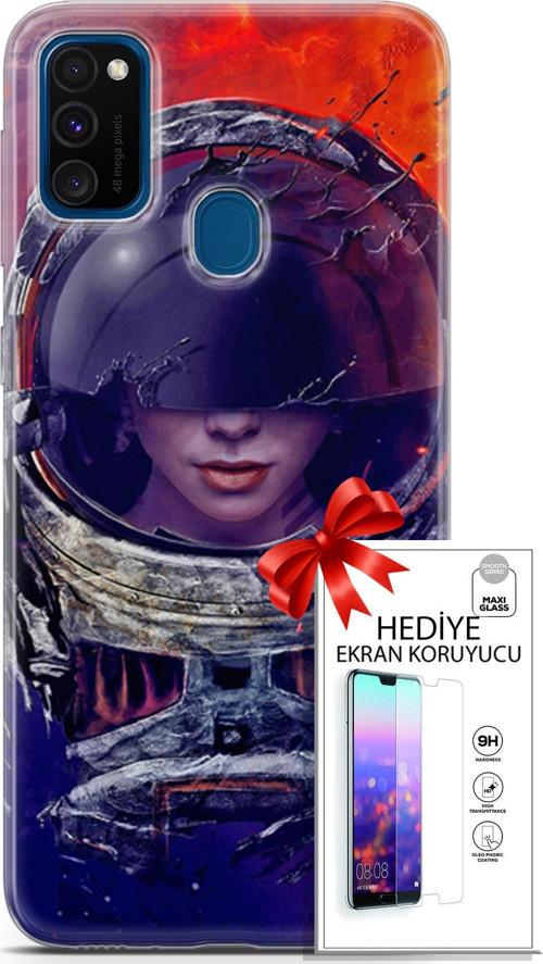 Samsung Galaxy M30S Kılıf Orijinal Seri Algorand 17 Astrolojika Yumuşak Kılıf + Ekran Koruyucu