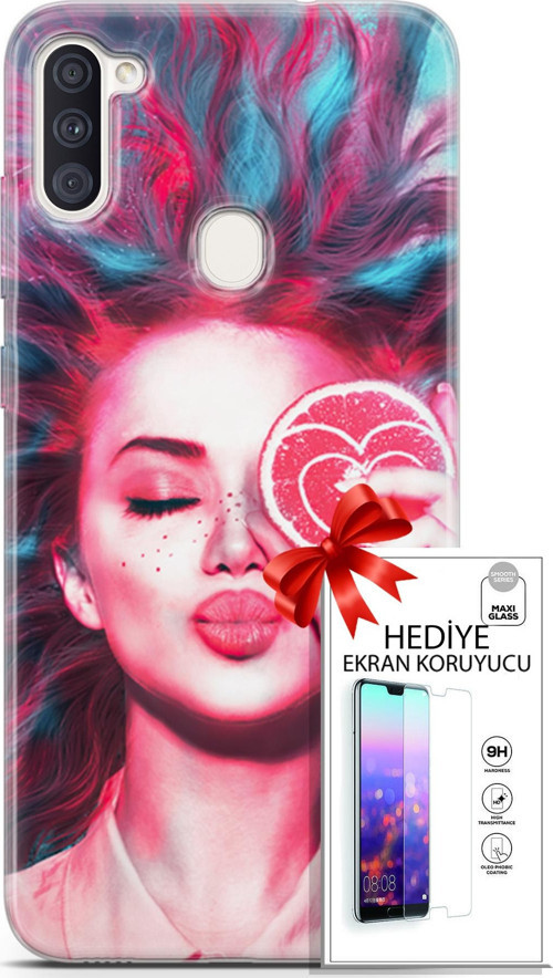 Samsung Galaxy M11 Kılıf Orijinal Seri Algorand 08 Greyfurt Baskılı Kılıf + Ekran Koruyucu