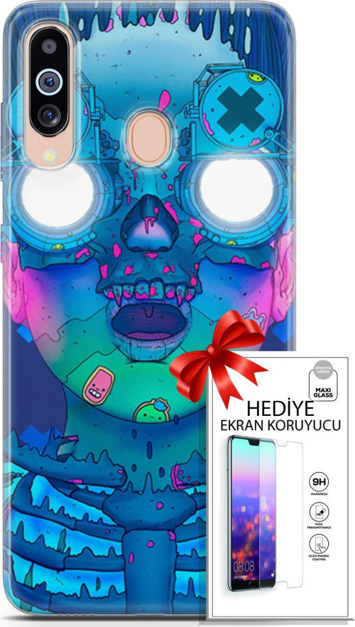 Samsung Galaxy M40 Kılıf Orijinal Seri Algorand 14 Robotika Cover Kılıf + Ön Ekran Koruyucu