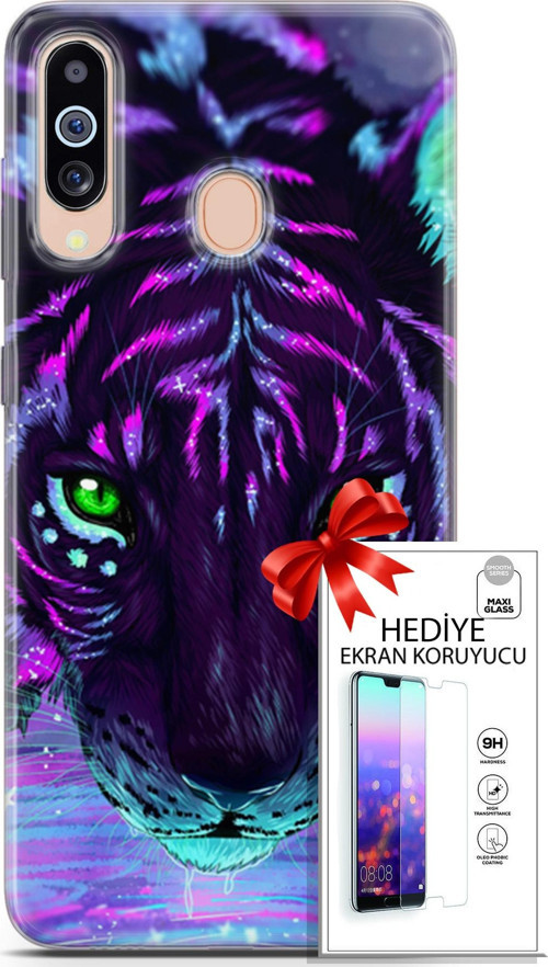 Samsung Galaxy M40 Kılıf Orijinal Seri Algorand 16 Pembe Neon Hediyelik Kılıf Ve Ekran Koruyucu