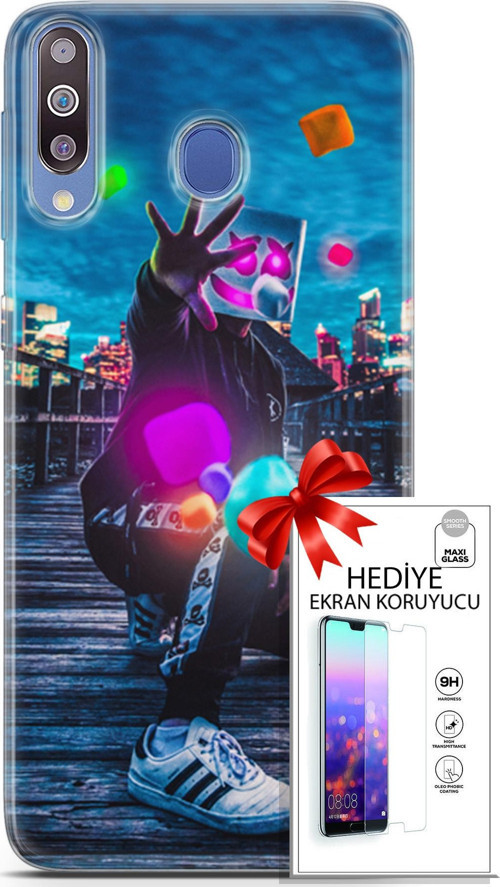 Samsung Galaxy M30 Kılıf Orijinal Seri Algorand 10 Köprü Full Hd Kılıf + Ekran Koruyucu