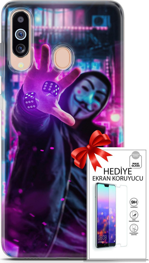 Samsung Galaxy M40 Kılıf Orijinal Seri Algorand 04 Zarlar Silikon Kılıf + Ekran Koruyucu Full Koruma