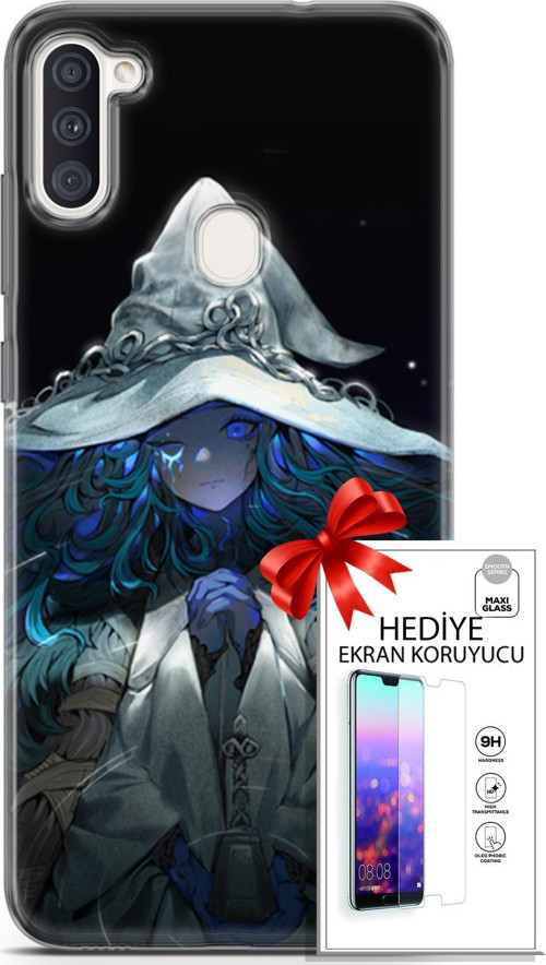 Samsung Galaxy M11 Kılıf Orijinal Seri Cardano 28 Şapkalı Kız İz Bırakmayan Kılıf + Ön Ekran Koruyucu