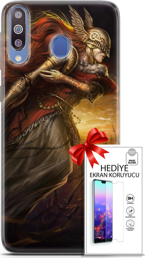 Samsung Galaxy M30 Kılıf Orijinal Seri Cardano 29 Şövalye Leke Tutmaz Kapak + Ekran Koruyucu