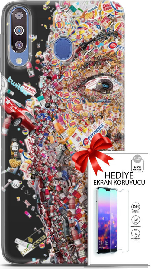 Samsung Galaxy M30 Kılıf Orijinal Seri Cardano 09 Fitness Uv Kılıf Ve Ekran Koruyucu