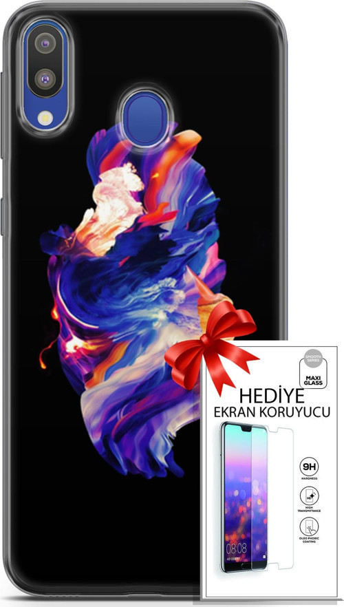 Samsung Galaxy M20 Kılıf Orijinal Seri Cardano 12 Wallpapaer Tasarım Kılıf + Ekran Koruyucu