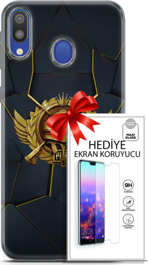 Samsung Galaxy M20 Kılıf Orijinal Seri Pubg 16 Amblem Hediyelik Kılıf Ve Ekran Koruyucu