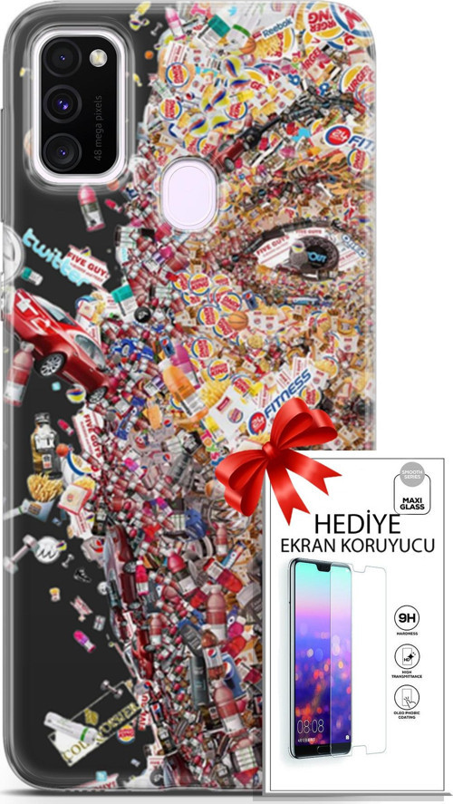 Samsung Galaxy M21 Kılıf Orijinal Seri Cardano 09 Fitness Uv Kılıf Ve Ekran Koruyucu