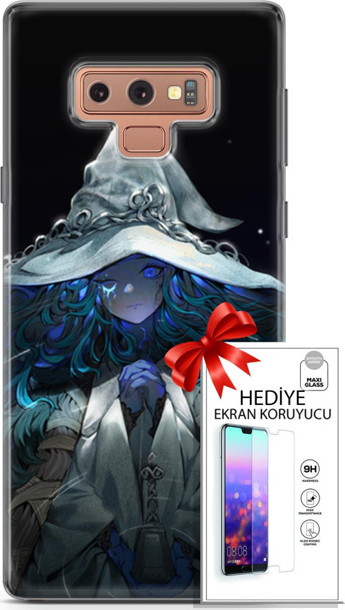 Samsung Galaxy Note 9 Kılıf Orijinal Seri Cardano 28 Şapkalı Kız İz Bırakmayan Kılıf + Ön Ekran Koruyucu