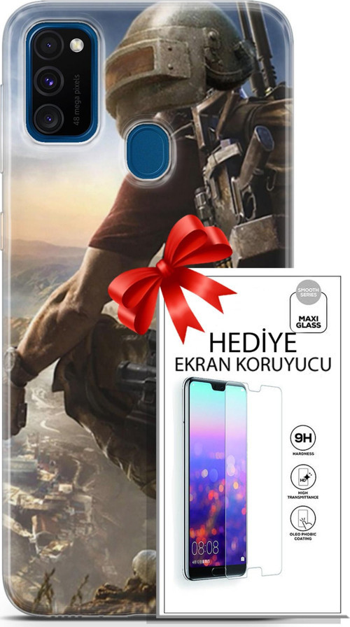 Samsung Galaxy M30S Kılıf Orijinal Seri Pubg 10 Mobile Full Hd Kılıf + Ekran Koruyucu