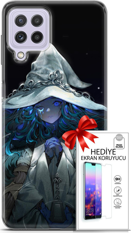 Samsung Galaxy M32 Kılıf Orijinal Seri Cardano 28 Şapkalı Kız İz Bırakmayan Kılıf + Ön Ekran Koruyucu