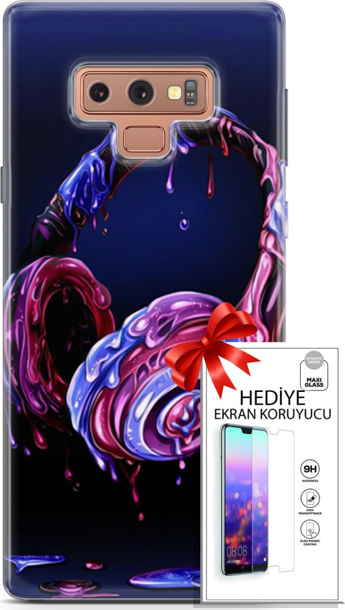 Samsung Galaxy Note 9 Kılıf Orijinal Seri Cardano 14 Kulaklık Cover Kılıf + Ön Ekran Koruyucu