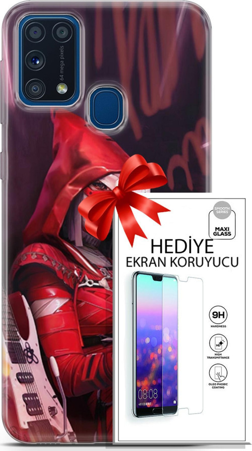 Samsung Galaxy M31 Kılıf Orijinal Seri Pubg 20 Selfie Mod Renkli Kılıf Ekran Koruyucu