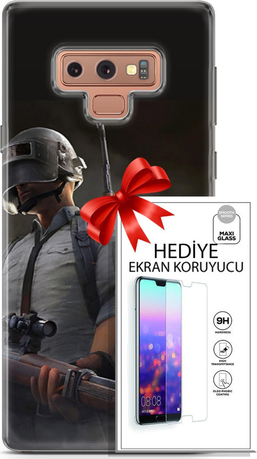 Samsung Galaxy Note 9 Kılıf Orijinal Seri Pubg 02 Battlegrounds Kapak Ve Ekran Koruyucu