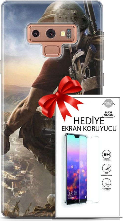 Samsung Galaxy Note 9 Kılıf Orijinal Seri Pubg 10 Mobile Full Hd Kılıf + Ekran Koruyucu