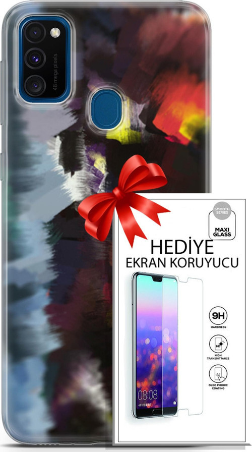 Samsung Galaxy M30S Kılıf Orijinal Seri Nature 19 Çok Renkli Tam Koruma Kılıf + Ekran Koruyucu