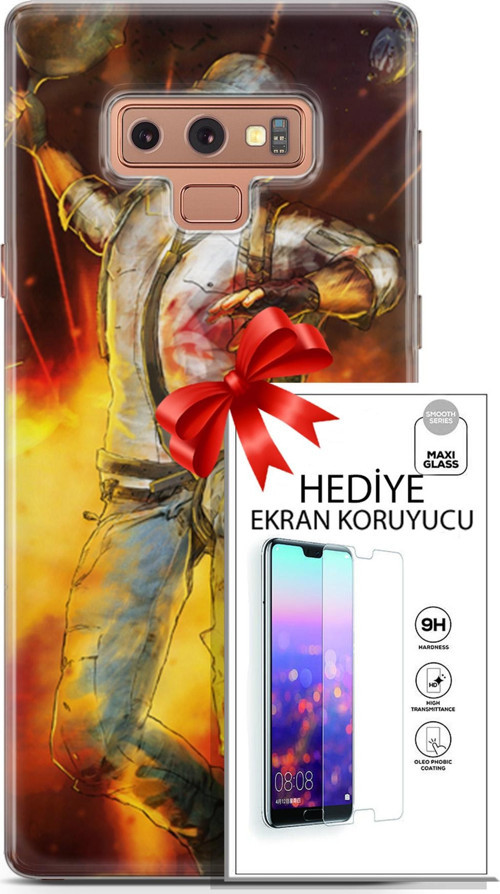 Samsung Galaxy Note 9 Kılıf Orijinal Seri Pubg 06 Tavalı Karakter Koruyucu Kapak Ekran Koruyucu