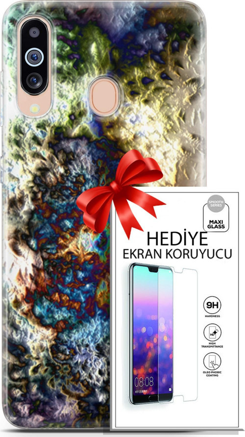 Samsung Galaxy M40 Kılıf Orijinal Seri Nature 13 Volkanik Case Kapak Ekran Koruyucu